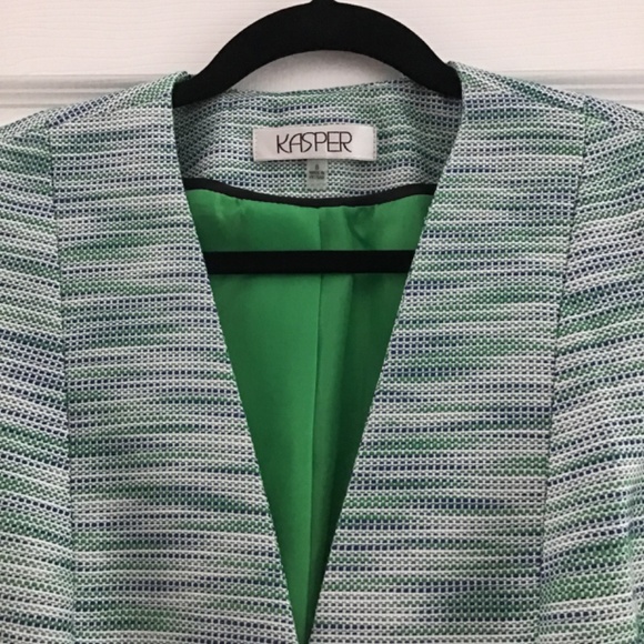 Kasper light weight multi coloured (green, blue, white) blazer size 8 - M - Picture 2 of 8